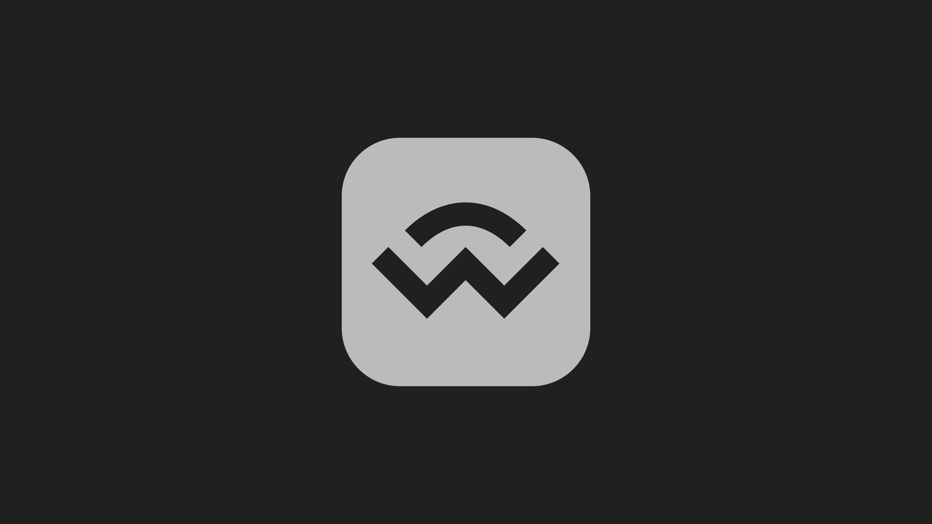 Grey button WalletConnect Foundation WalletConnect logo set in a greyscaled button with a black background
